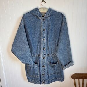 Vintage Denim Jacket With Hood